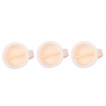 Inele pentru Adezivul de Gene sau Microblading 2 compartimente, ISGR06 - Crem, 3 bucati din silicon